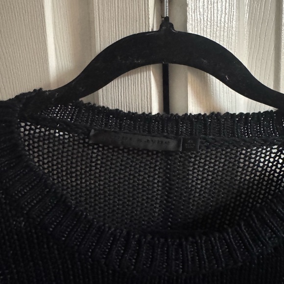 Jenni Kayne 100% Linen Loose Knit Crew Neck Sweater XS Navy - Picture 3 of 7